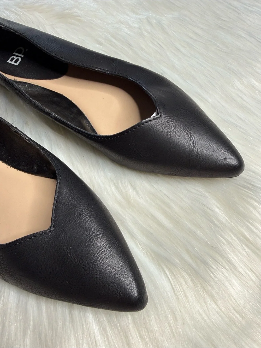 BP Nordstrom Black Pointed Toe Flats